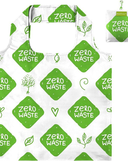 BeeGreen Zero WasteReusable Grocery Bags Tote Bags Bulk Gift for Women Large Shopping Basket Gift Bag Bulk Foldable Organizer with Handles Cloth Heavy Duty Washable Packable Collapsible