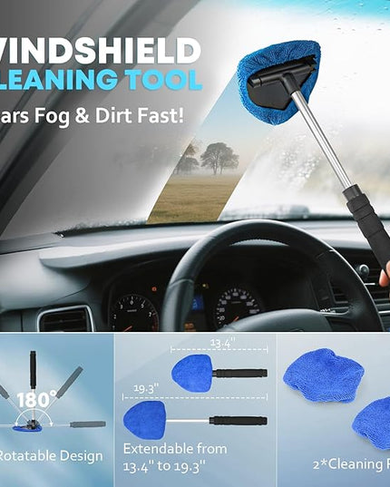 Car Cleaning kit, Car Interior Detailing kit with 10000pa Car Vacuum Cleaner, Wheel Brush, Windshield Cleaner Tool, Microfiber Towel, Wash Mitt, Interior and Exterior Car Wash kit with Bag