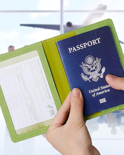 TIGARI Passport Holder for Travel Women Men, Valentines Day Gifts PU Leather Wallet Cover Case Sleeve, Waterproof Protected Document Organizer, Vacation Plane Cruise Travel Essentials