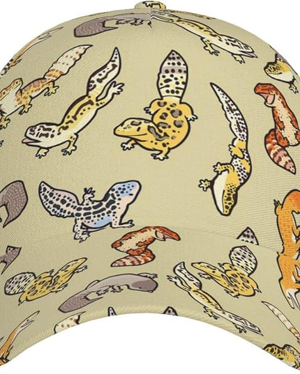 ACTYDER Cartoon Cute Leopard Gecko Sunscreen Baseball Cap Women & Men, Sport Adjustable Baseball Hat, Sun Cap, Trucker Hat