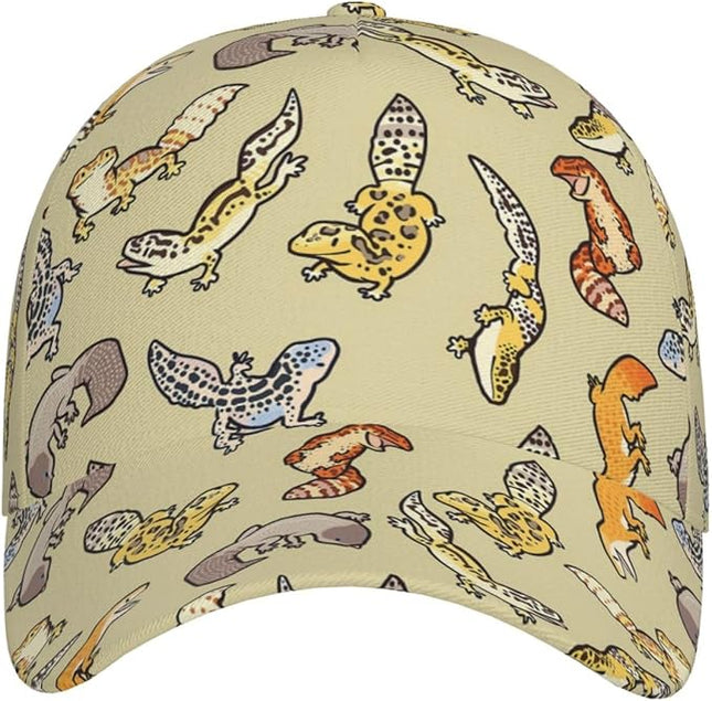 ACTYDER Cartoon Cute Leopard Gecko Sunscreen Baseball Cap Women & Men, Sport Adjustable Baseball Hat, Sun Cap, Trucker Hat