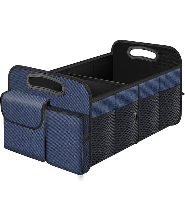 Trunk Organizer, Collapsible Waterproof Multi-Compartment Trunk Organizer for SUVs & Sedans, Car Storage with Reinforced Handles, Car Accessories for Women and Men, 52L