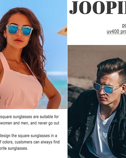 Joopin Square Sunglasses Polarized UV Protection Trendy Designer Sun Glasses Men Women