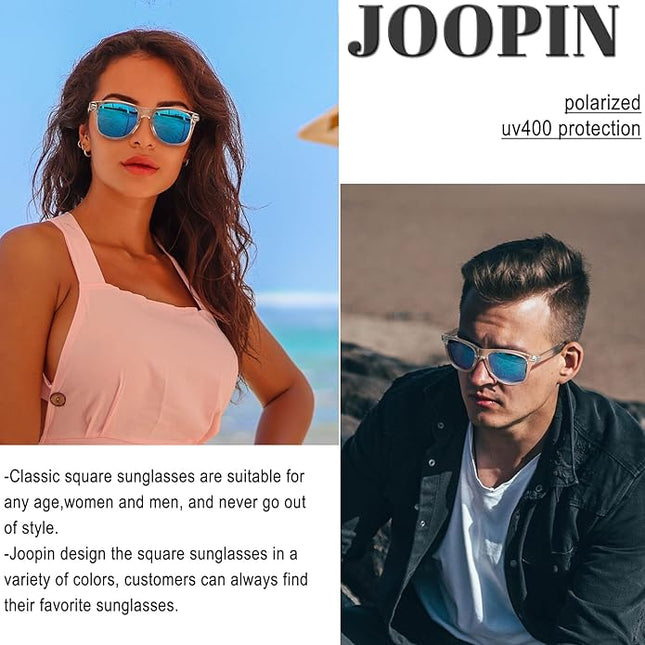 Joopin Square Sunglasses Polarized UV Protection Trendy Designer Sun Glasses Men Women