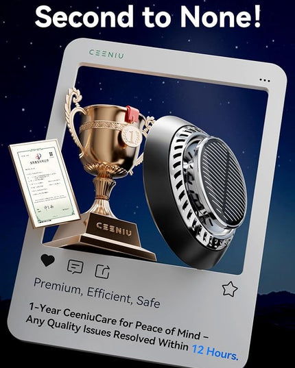 Ceeniu 2025 New UFO Car Air Freshener, Solar Powered Auto Rotary, Aluminum Alloy, Supports DIY perfumes, Natural French Fragrance, Cologne & Mint Ice Scent, Two Oils, F21 Aroma Diffuser, Car Fragrance