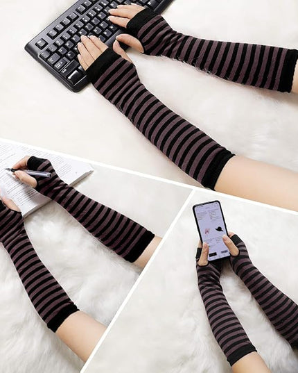 Bienvenu Punk Gothic Rock Long Arm Warmer Fingerless Gloves