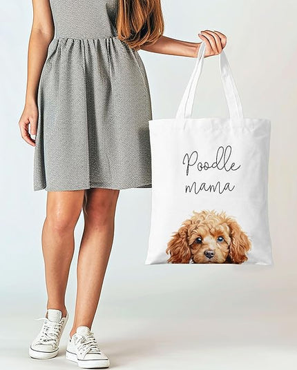 Dog Mama Canvas Tote Bag for Women, Dogs Lover Gift for Dog Mom, Birthday Christmas Cute Rottweiler Gifts For Women.