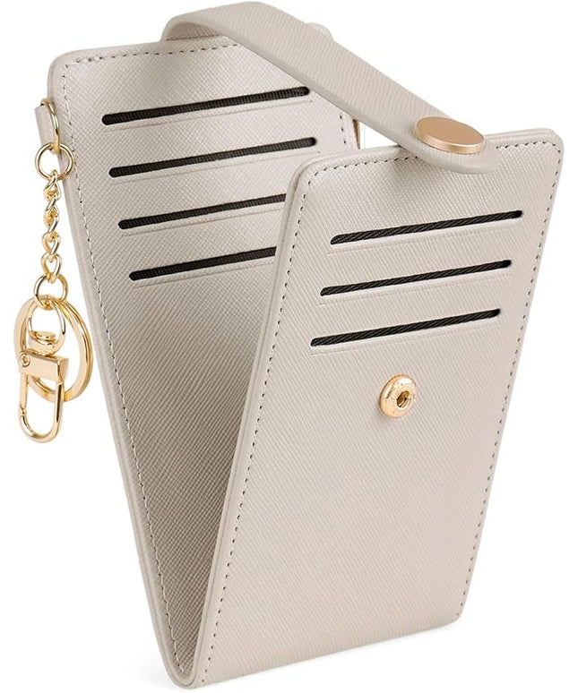 POIUGOYA Slim Wallet for Women,RFID Blocking Bifold Credit Card Holder with Zipper Coin Pocket,ID Window,Keychain