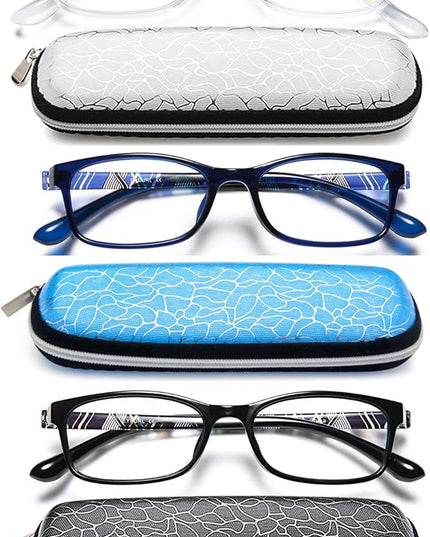 EYEURL Reading Glasses for Women-Blue Light Blocking For Men Women-3 Pack Computer Readers 2.75 Spring Hinge Anti UV Ray/Eye Strain/Glare Eyeglasses