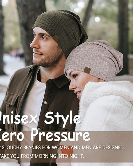 Slouchy Beanie for Men Women Soft Lightweight Running Beanie Hat Chemo Cap Skull Cap