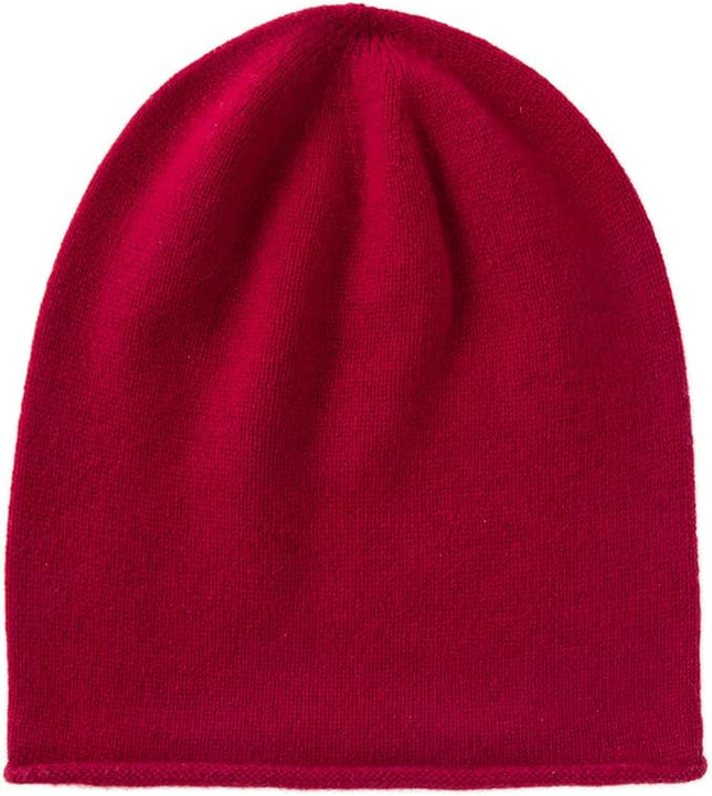 Villand 100% Cashmere Slouchy Beanie Hat for Women, Knitted Ladies Soft Warm Cashmere Skull Beanies Cap