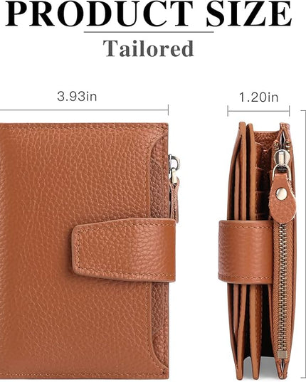 FALAN MULE Small Wallet for Women Leather Bifold Compact RFID Blocking Small Womens Wallet Purse