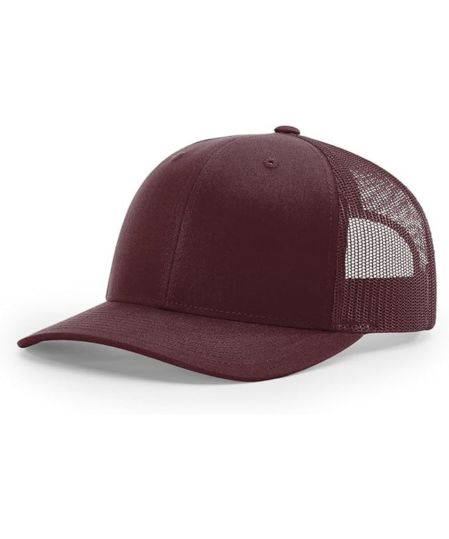 Richardson 112 Trucker Hat - Premium Adjustable Snapback Hat - Structured Six Panel Richardson Blank Caps