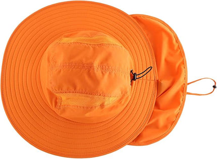 Home Prefer UPF 50+ Mens Wide Brim Fishing Hat with Neck Flap Sun Hat for Men Women Sun Protection Cap