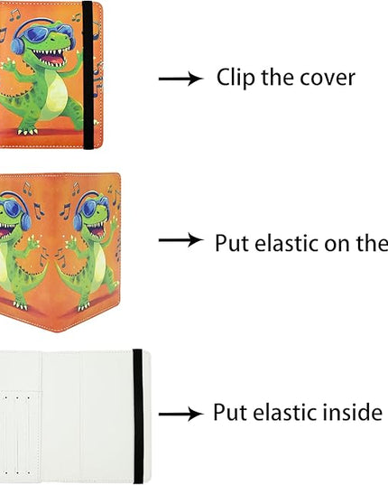 Dinosaur Passport Holder for Women and Men PU Leather Passport Cover for Travel