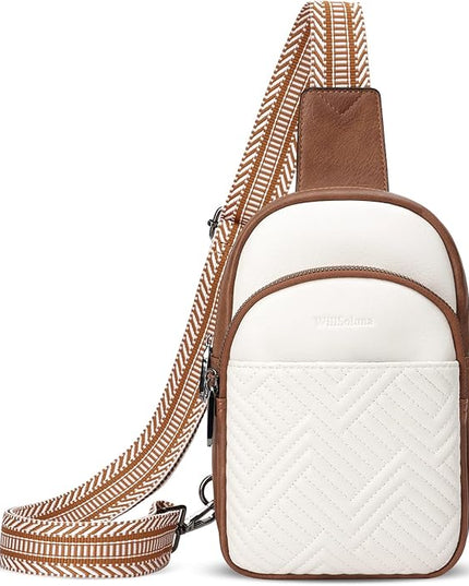 Leather Crossbody Bags for Women Small Sling Bag Anti Theft RFID Chest Purse Fanny Pack for Travel