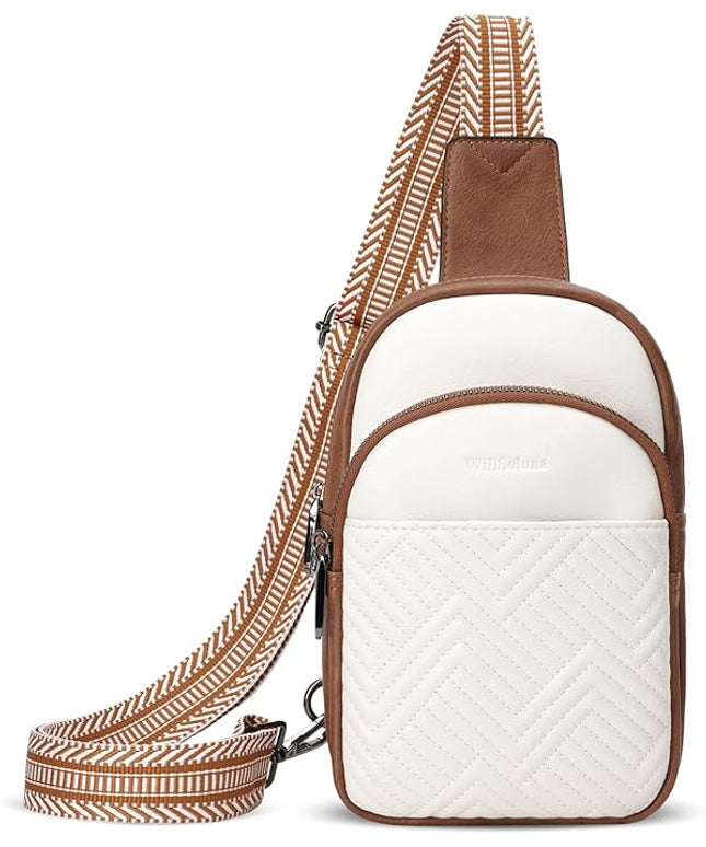 Leather Crossbody Bags for Women Small Sling Bag Anti Theft RFID Chest Purse Fanny Pack for Travel