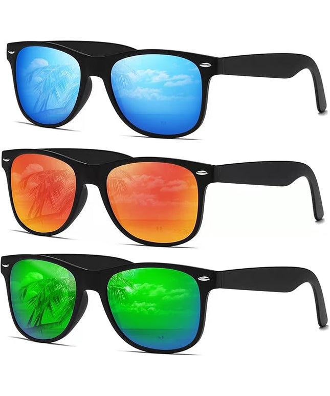 DEMIKOS Sunglasses Men Polarized Sunglasses for Mens Womens Retro Mirror Lens for Driving Fishing UV Protection