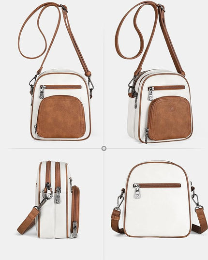FADEON Small Purses for Women Crossbody Bags, Designer PU Leather Mini Cross Body Purse Travel Shoulder Bag Card Slots