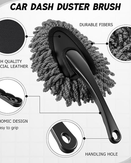 16 Pcs Windshield Cleaner Tool, Car Cleaning Kit with Various Detailing Brushes Set Spray Bottle Cleaner Towel Cleaning Gel Accessories Car Interior Detailing Kit for Windows Vents(Gray)