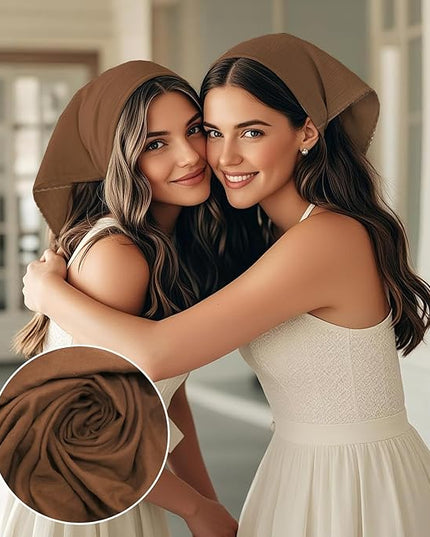 27" Cotton Hair Bandana for Women, Ladies Solid Color Neck Scarf Women's Square Scarves for Beach Dating Leisure