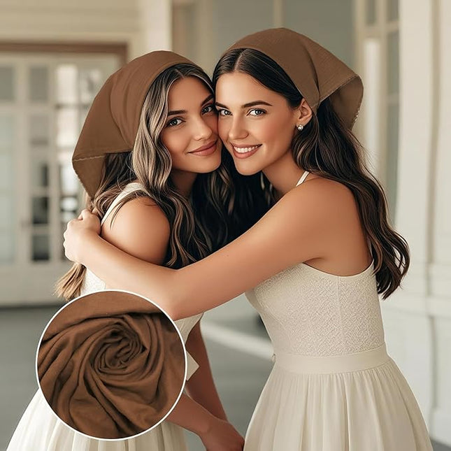 27" Cotton Hair Bandana for Women, Ladies Solid Color Neck Scarf Women's Square Scarves for Beach Dating Leisure
