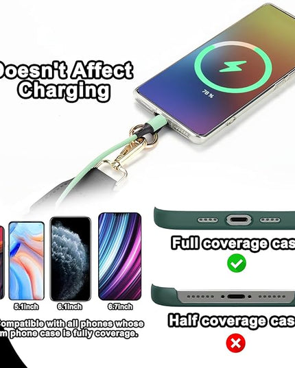 XANGNIER Clip and Go Strap for Phone with Wallet Crossbody, Phone Strap with Zippered Wallet, Adjustable Anti Theft Cellphone Lanyard for Women, Cellphone Chain Accessories,Multicolor 6
