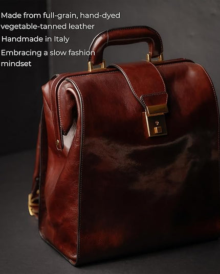 Time Resistance Leather Backpack for Men and Women - Business Rucksack Laptop Bag (Brown)