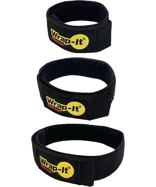 Quick-Straps by Wrap-It Storage - Assorted 20-Pack Black - Hook and Loop Hose and Cable Organizers