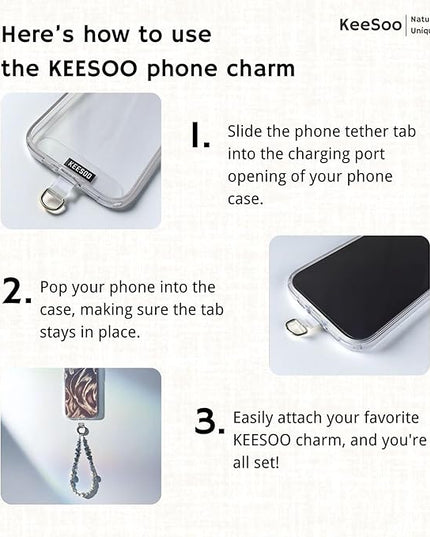 Elegance of the Sea: Pearl & Crystal Original Design Phone Charm with 2 Tether Tabs – Stylish, Durable, and Hands-Free Phone Chain – Compatible with iPhone, Samsung, Pixel & More