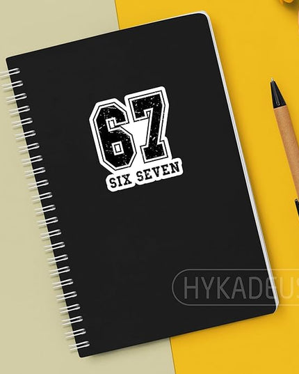 (3Pcs) Six Seven 67 Meme Stickers Funny Gen Alpha Slang 6 7 Numbers Vinyl Decals Waterproof for Laptop, Water Bottle, Phone Case, Tumbler, Helmet, Scrapbooking, 3" x 2.7"