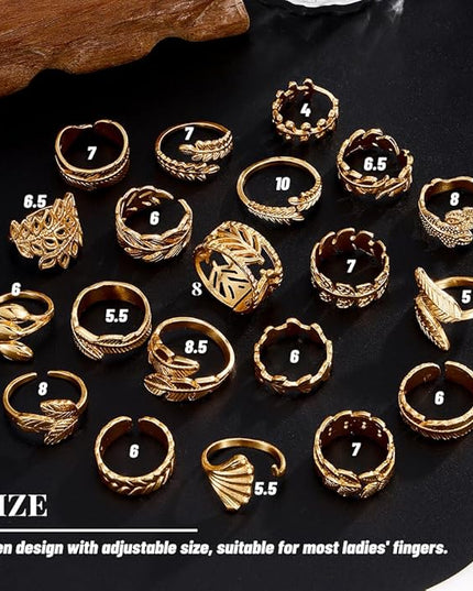 KISS WIFE Goldenen Silvery Black Kunckle Rings Set for Women, Dainty Simple Trendy Cute Stackable Finger Rings Pack, Perfect for Stacking Layering on Thumb and Knuckle, Mixed Size, Jewelry Gift