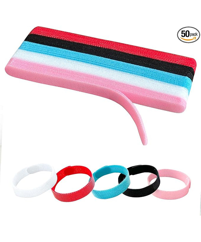 50PCS 6 Inch Reusable Cable Ties,Adjustable Cable Management,Cord Organizer,Cable Organizer,Multi-Purpose Wire Ties(Multi-color)