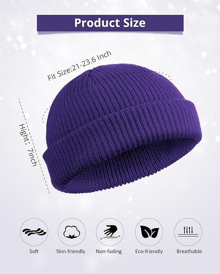 SATINIOR Trawler Beanie Watch Hat Roll-up Edge Skullcap Fisherman Beanie for Women Men