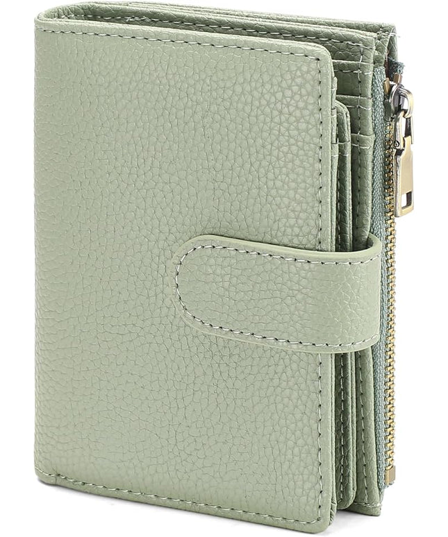 GAEKEAO Womens Wallet Small Leather RFID Blocking Bifold Zipper Pocket Wallet Card Case Purse with ID Window