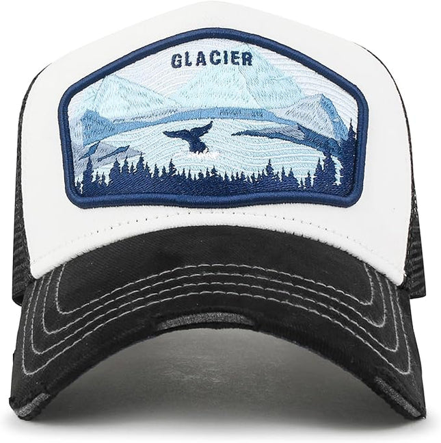 ililily Premium Howels Embroidery Vintage Baseball Cap Distressed Trucker Hat