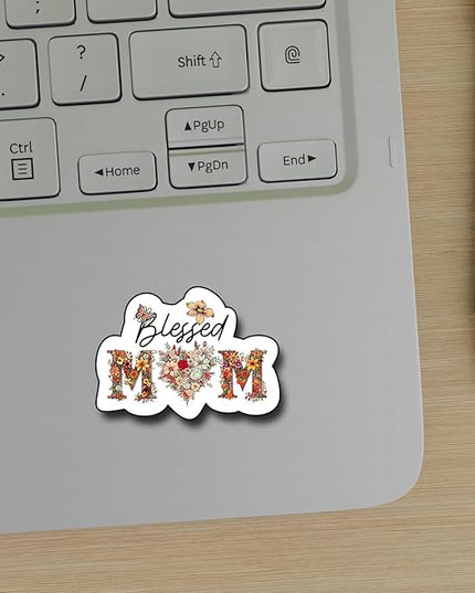 (3Pcs) Blessed Mom Sticker, Decal Gifts Mama Decorate Books Laptop Phone Water Bottles Kindles Stickers Tumbler Sticker Waterproof Vinyl Decorate Sticker 3" Inch