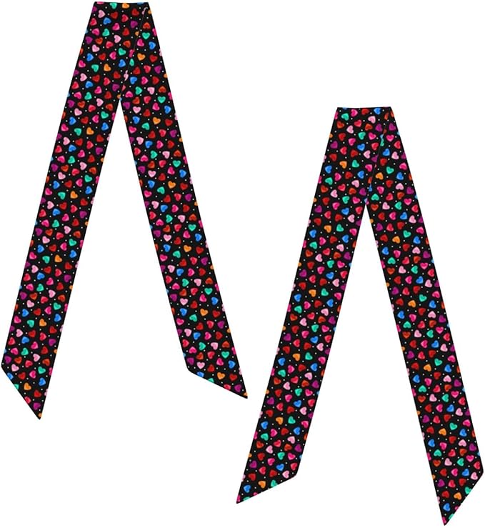 Valentine Red Hearts Bandanas Head Scarf For Women Hair Scarves Accessories Lightweight Fashion Wrap Neck Headscarf