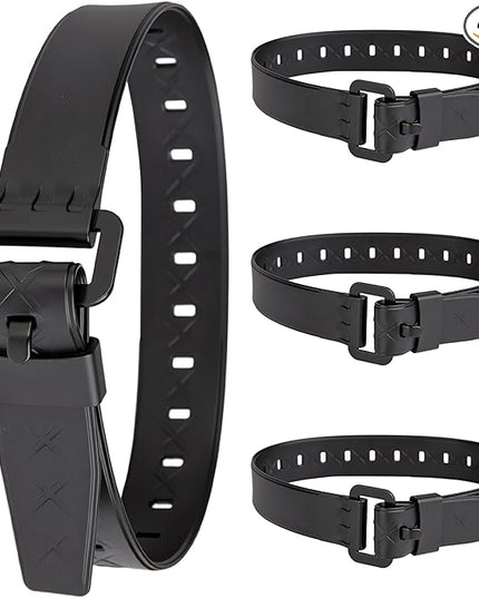 Starry 4pcs Utility Straps Adjustable Durable TPU Elastic Straps with Buckle Strong Tie Batch Tested 70 lb Fastening Lashing Securing Tool for Skis Moto Gear Trucks Cargo Garden Hoses 18.9" Length