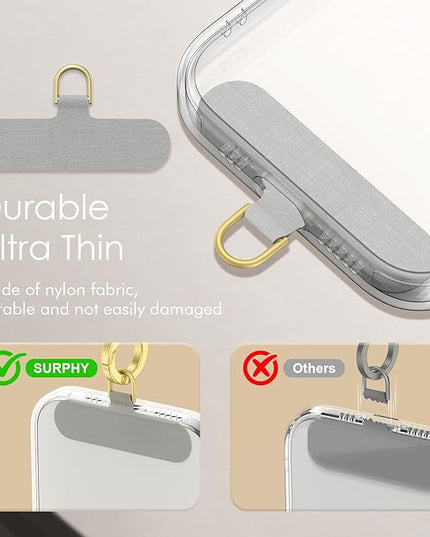 SURPHY Phone Charm, Phone Charms Strap with Tether Tab & Premium Metal Buckle, Cellphone Wrist Strap Chain