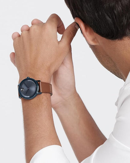 Movado Bold Evolution 2.0 Men's Watch - Swiss Quartz Movement, Nappa Leather Strap - 3 ATM Water Resistance - Luxury Fashion Timepiece for Him - 40mm
