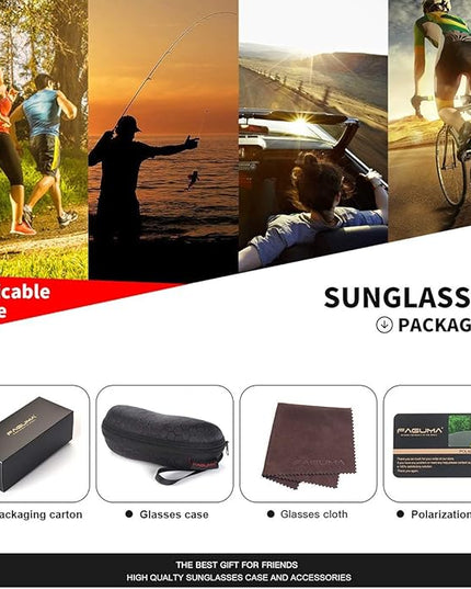 FAGUMA Polarized Sports Sunglasses For Men Cycling Driving Fishing UV400 Protection