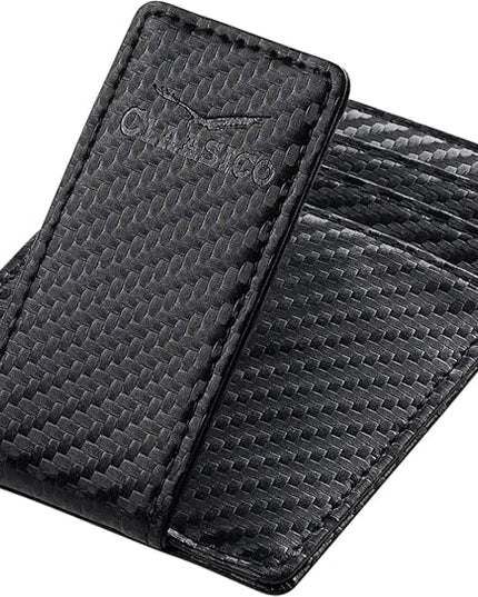 Money Clip Leather Wallet For Men Slim Front Pocket RFID Blocking with Super Strong Magnetic