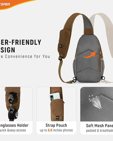 SKYSPER Sling Bag RFID Cross Body Bag Recycled Crossbody Backpack Travel Daypack