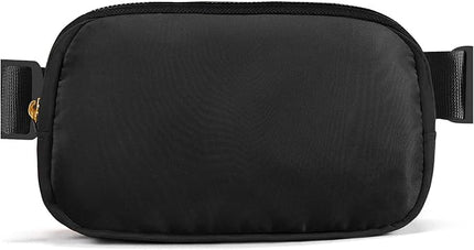 Cwualo Belt Bag Zipper Fanny Pack Crossbody Bags for Women,Fashion Nylon Waist Packs, Water Repellent Two Way wear with Adjustable Strap Gifts for Teenage Girls Women Men(Black)