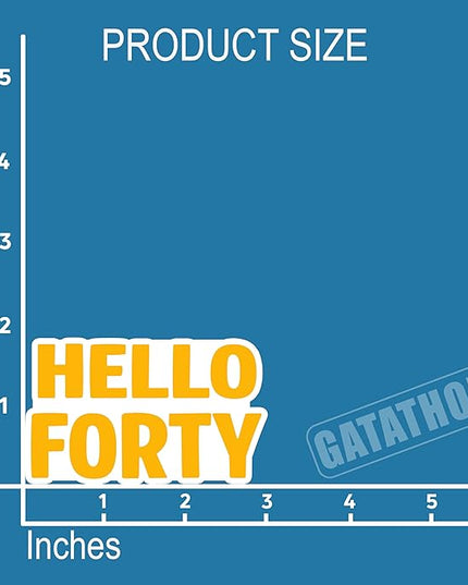 (3Pcs) Hello Forty Stickers – Happy 40th Birthday Sticker Cheers to 40 Years Waterproof Vinyl Decals for 40th Birthday Gifts, Water Bottles, Scrapbooks, Journals, 3 x 1.8 inch