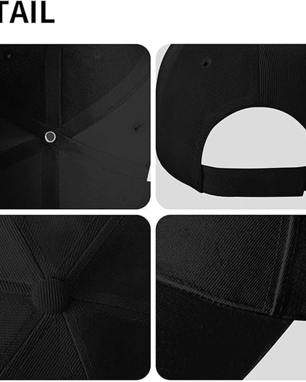 Unisex Baseball Cap Trucker Dad Hat for Men Women Adjustable Outdoors Sun hat Black