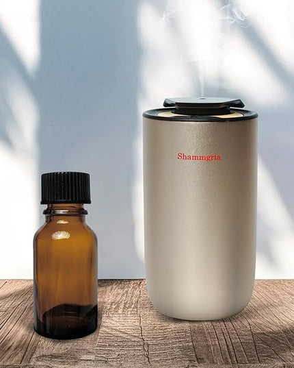 Car Air Diffuser Essential Oil Aromatherapy Scent Diffuser with 3 Mist Levels & LED Lights for Car, Room, Studio, Office- Champagne