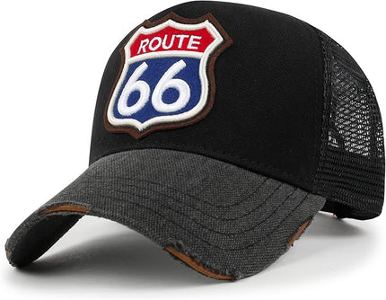 ililily Premium Road Trip Vintage Distressed Snapback Trucker Hat Baseball Cap