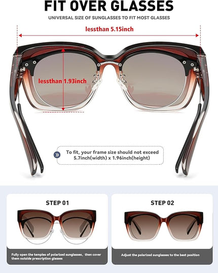 MEETSUN Oversized Fit Over Glasses Sunglasses for Women Men Large Trendy Polarized Sunglasses for Driving UV Protection